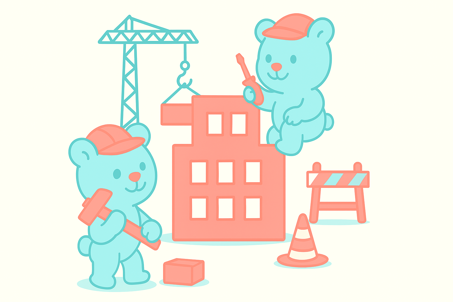 Ositos construyendo